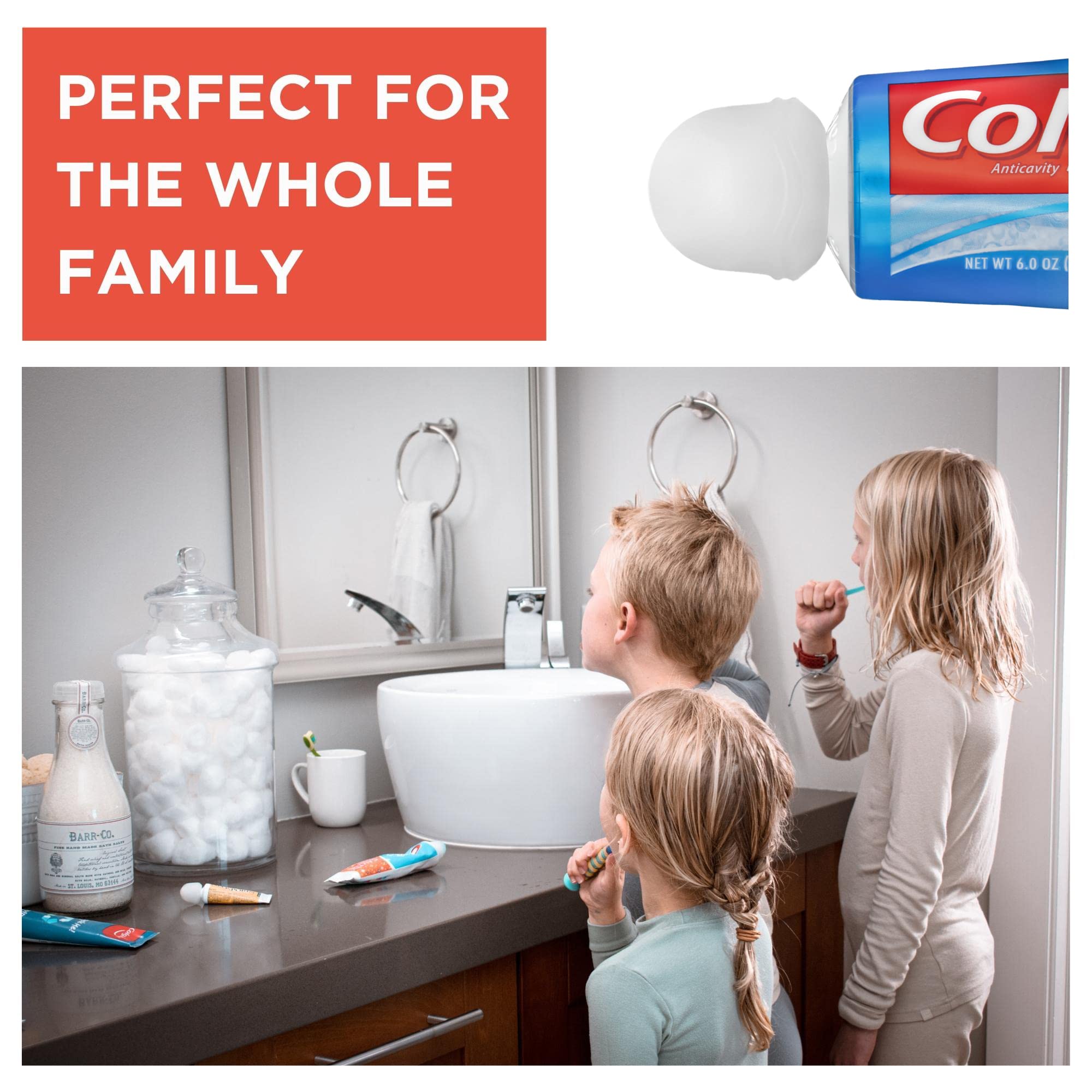 SqueezMe Self-Closing Toothpaste Caps for Bathroom Hygiene for