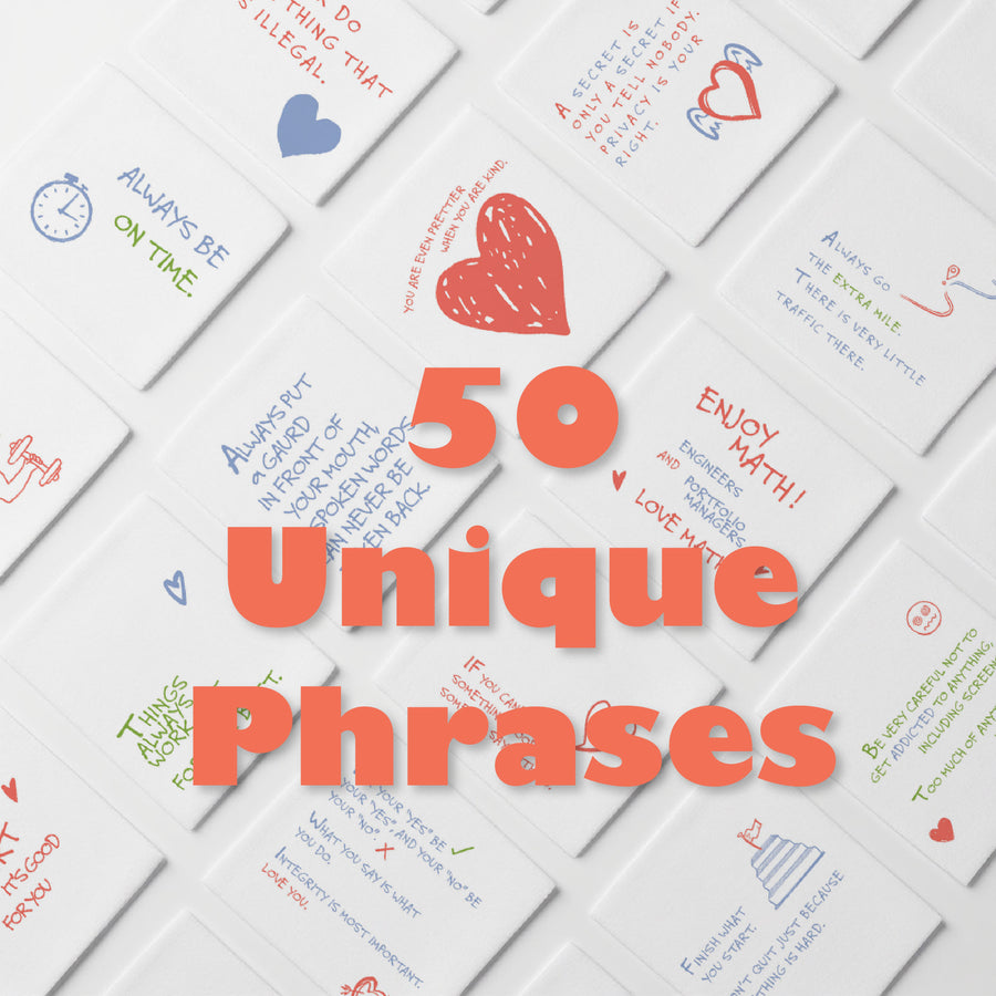 Tiny Truths Kids Napkins - 50 Unique Hand-Drawn Style Wisdom Phrases - fun Disposable Paper Napkins for School Lunchbox - Positive Affirmations & Principles of Life - Parties & Everyday Smiles - Girls & Boys of All Ages