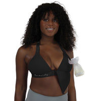 Nurturally Truly Hands Free All-Day-Wearing Nursing and Pumping Bra - M White